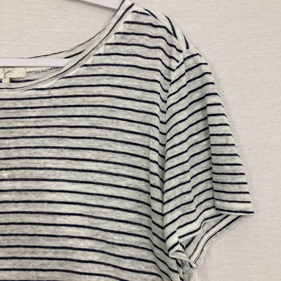 Joie Mikiyo Eyelet Striped Lace Scallop Tiered Back Linen Boho Top Medium - Picture 6 of 11